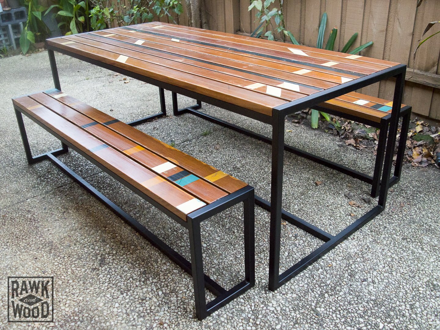 Recycled-Timber-Outdoor-Setting, made in Melbourne by Rawk and Wood