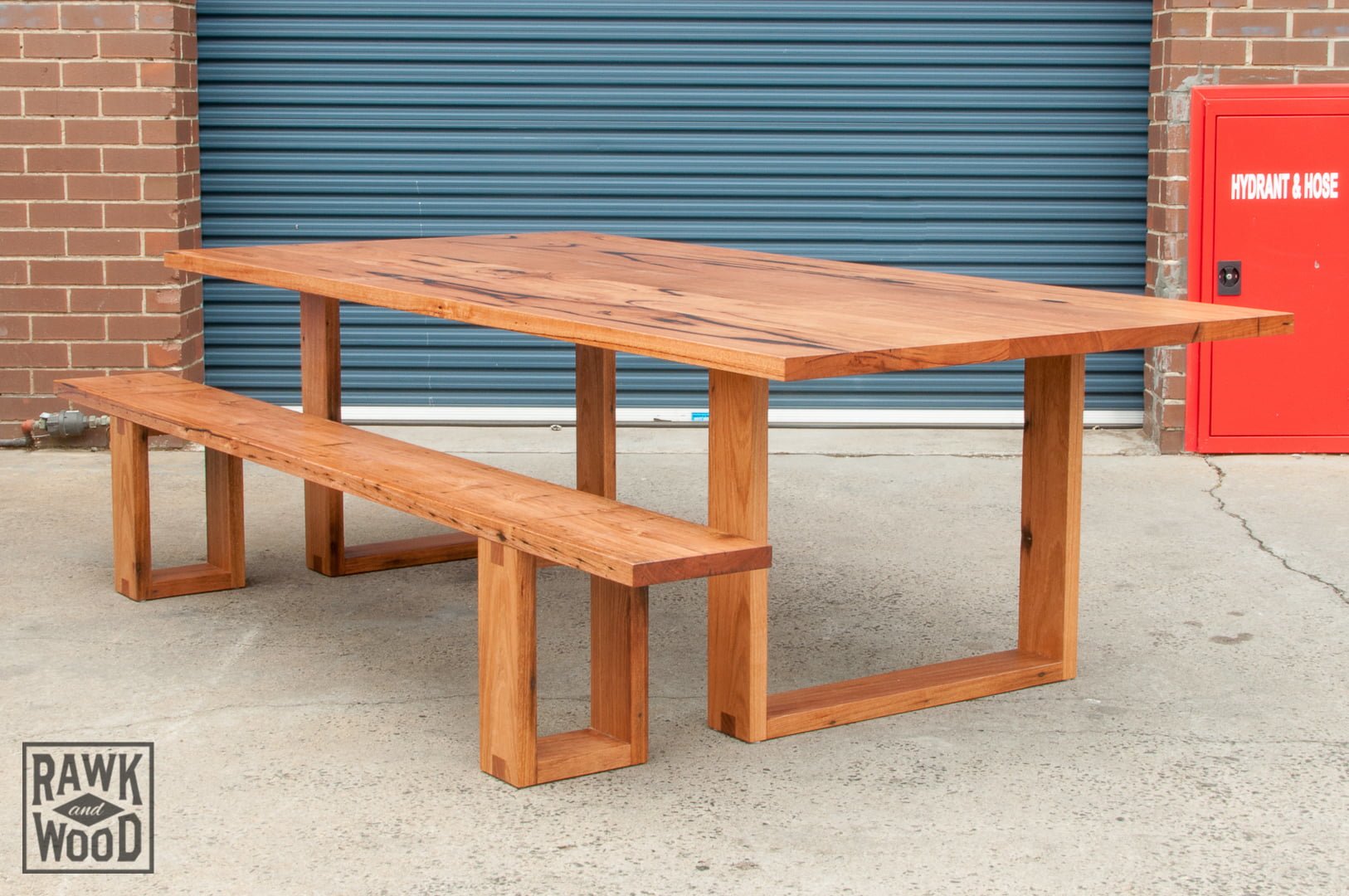 Recycled-timber-dining-table-03, made in Melbourne by Rawk and Wood