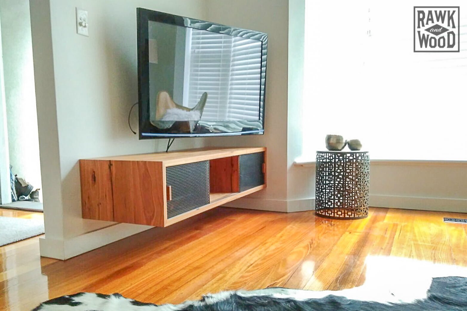 recycled-timber-tv-unit, made in Melbourne by Rawk and Wood