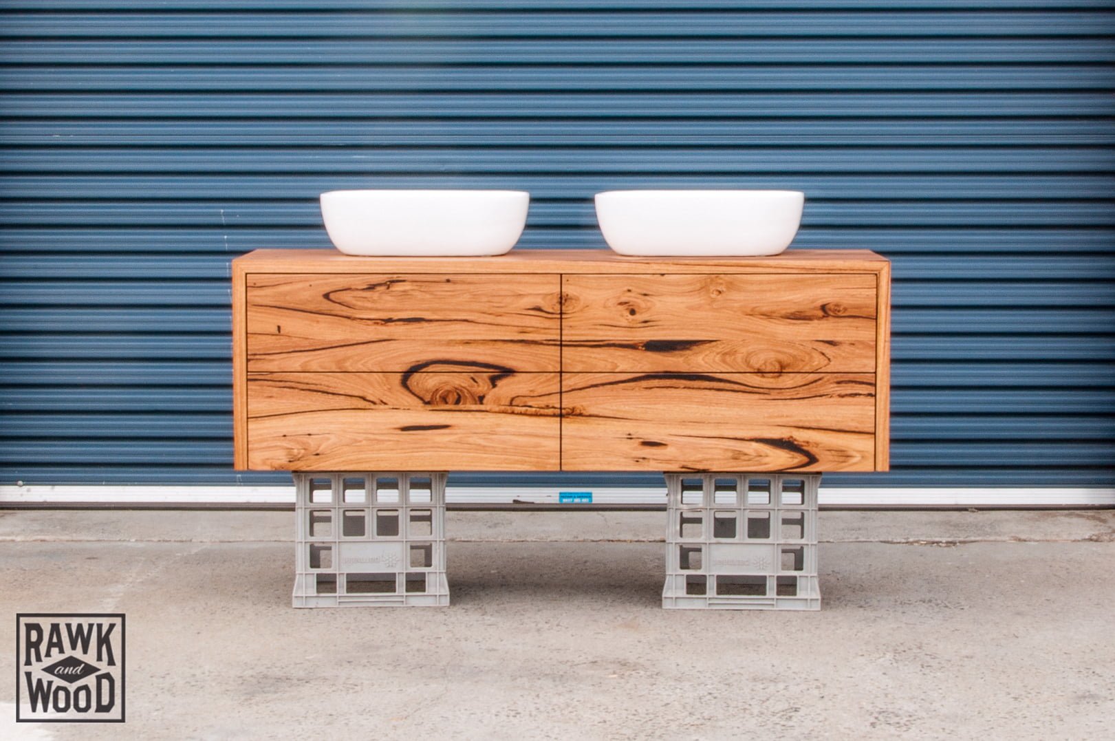 recycled-timber-bathroom-vanity, made in Melbourne by Rawk and Wood