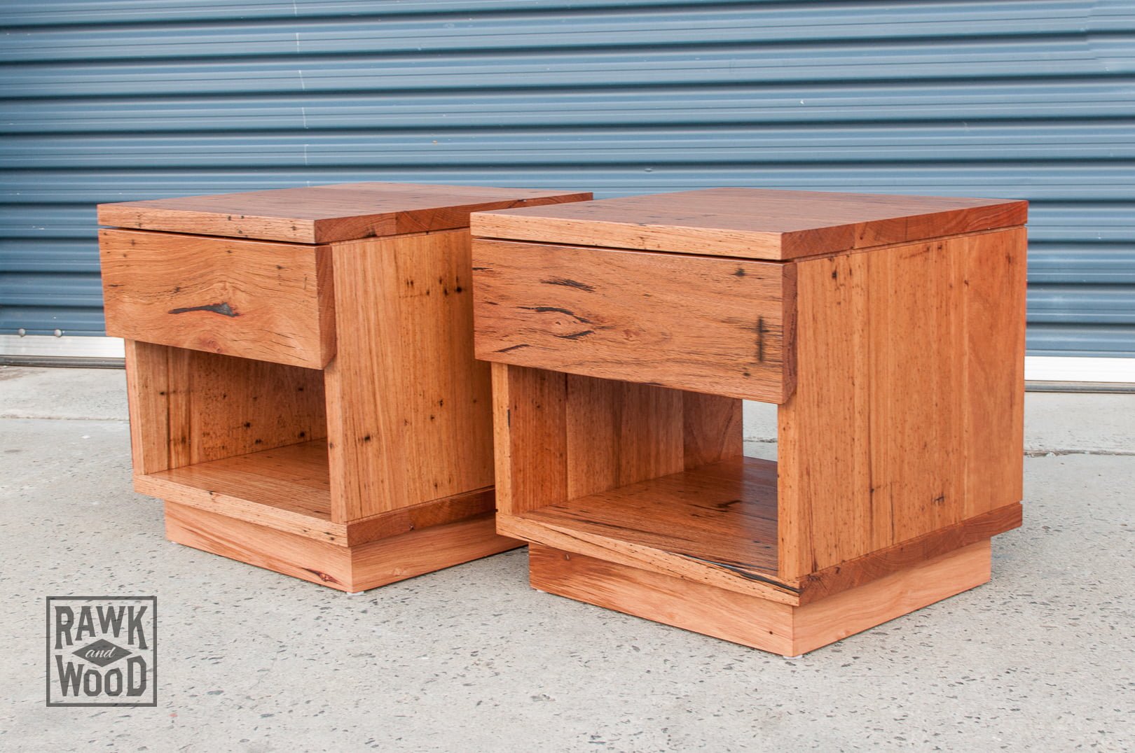 recycled-timber-bedside-tables, made in Melbourne by Rawk and Wood