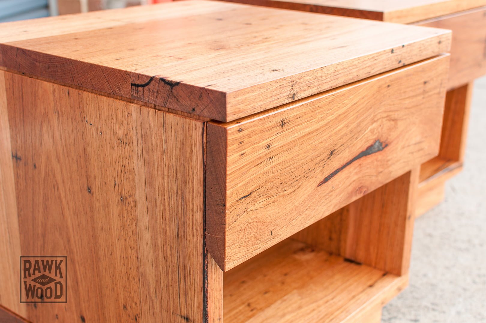 recycled-timber-bedside-tables, made in Melbourne by Rawk and Wood