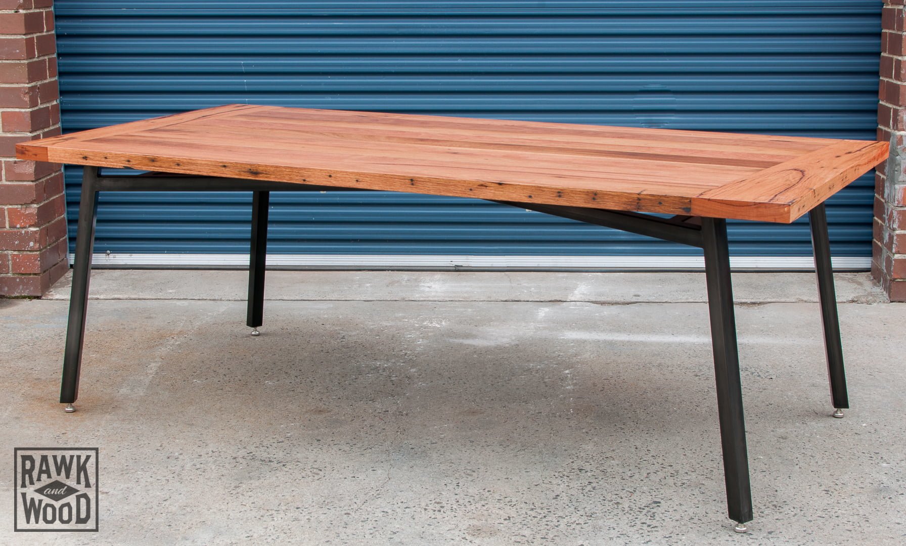 recycled-timber-dining-table, made in Melbourne by Rawk and Wood