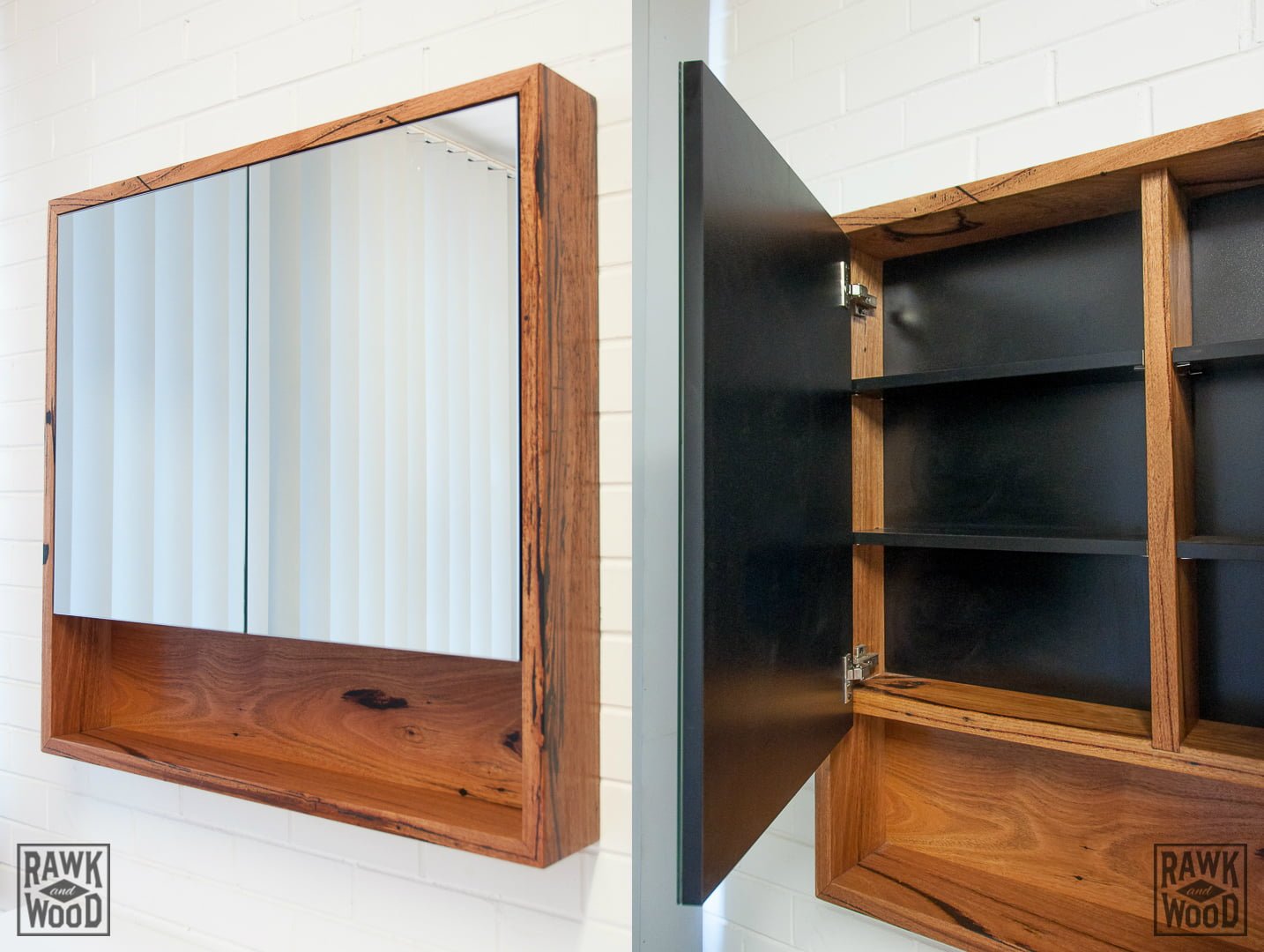 recycled-messmate-shaving-cabinet, custom-made in Melbourne by Rawk and Wood