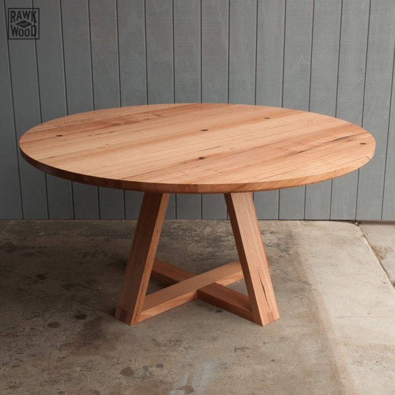 recycled-timber-round-table, made in Melbourne by Rawk and Wood