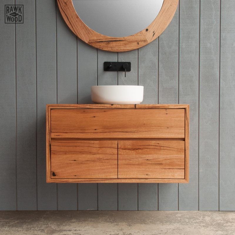 recycled-timber-vanity, made in Melbourne by Rawk and Wood